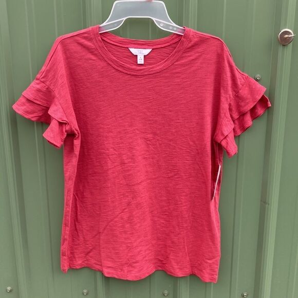 Women's Flutter Sleeve Knit Top T-Shirts 2-Pack Size S - Picture 2 of 9